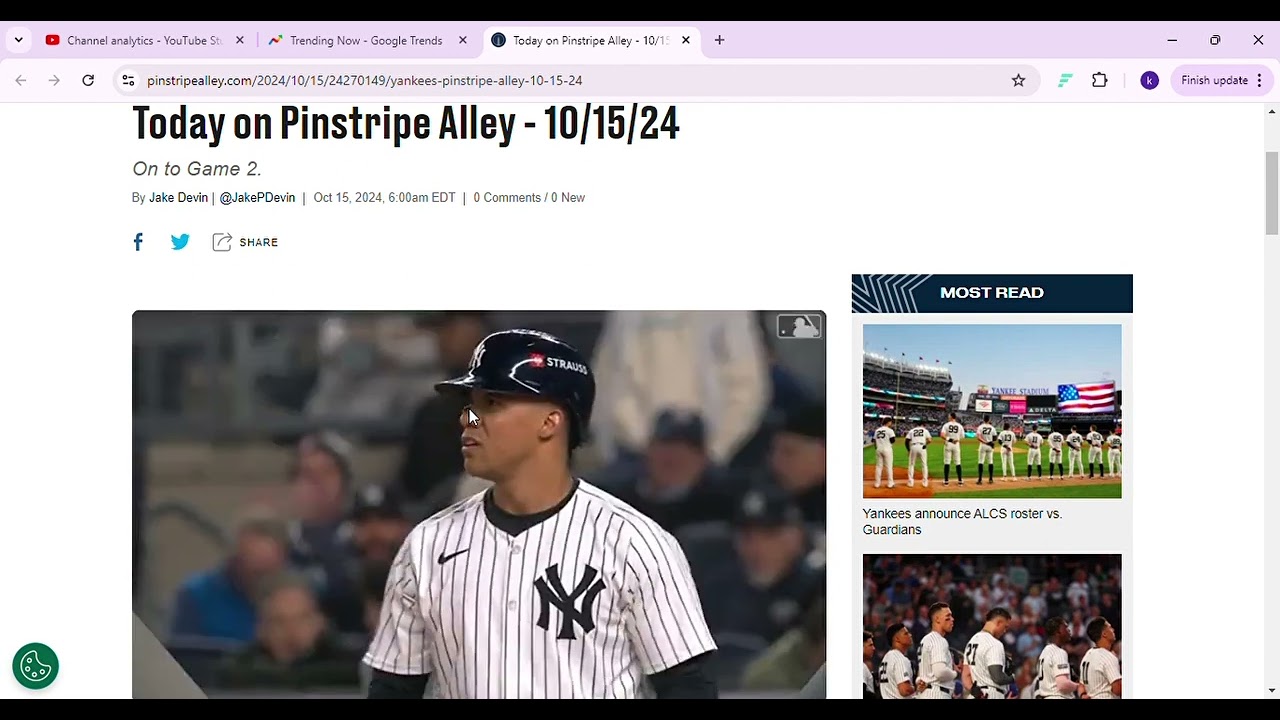 cleveland guardians vs yankees match player stats Today on Pinstripe Alley 10 15 24 Pinstripe