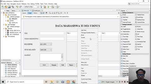 Membuat Form Data Mahasiswa Pada NetBeans