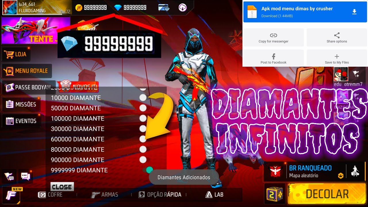 🔥APK MOD DIAMANTES INFINITOS NO FREE FIRE ATUALIZADO EM 2024 - YouTube