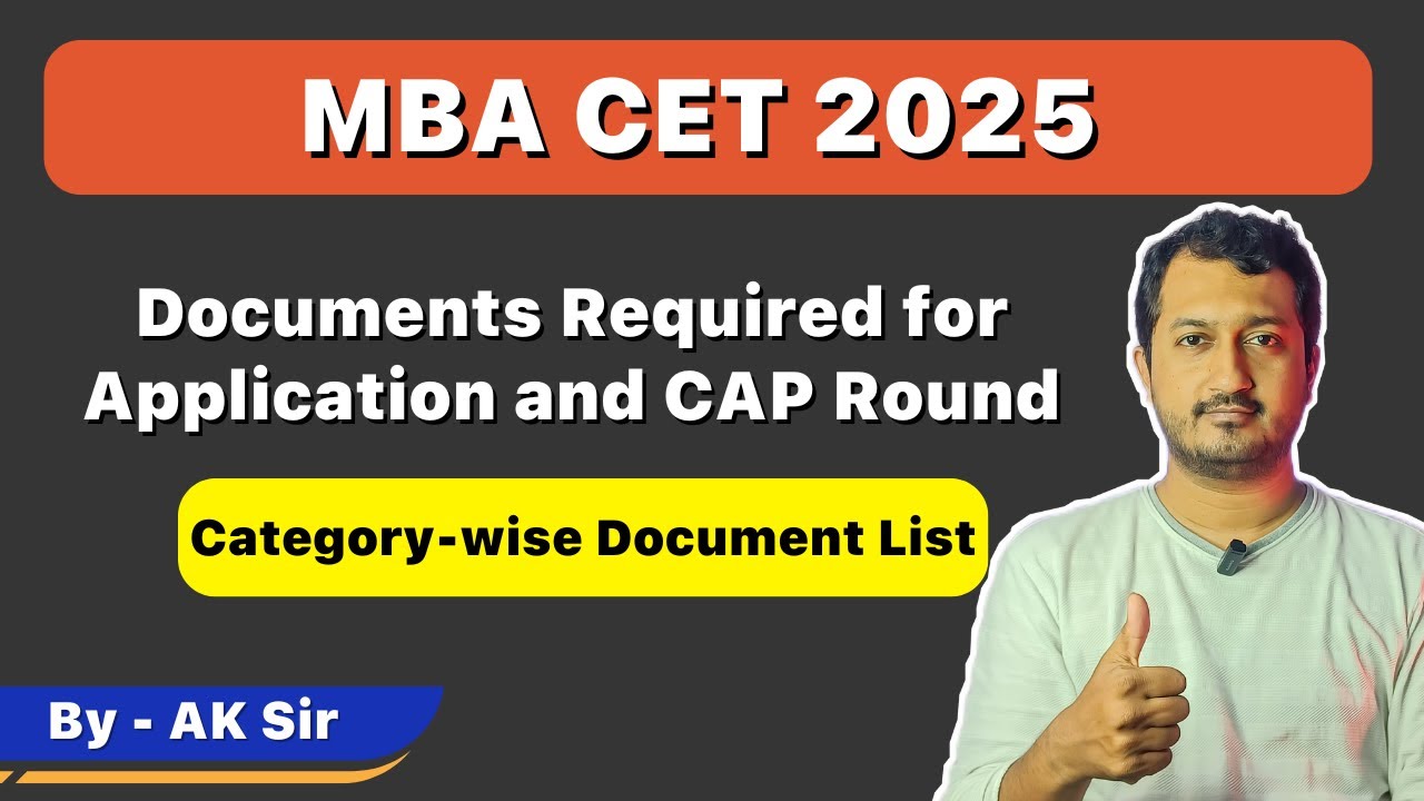 MBA CET 2025 | List of Documents required for Application and CAP Round ...