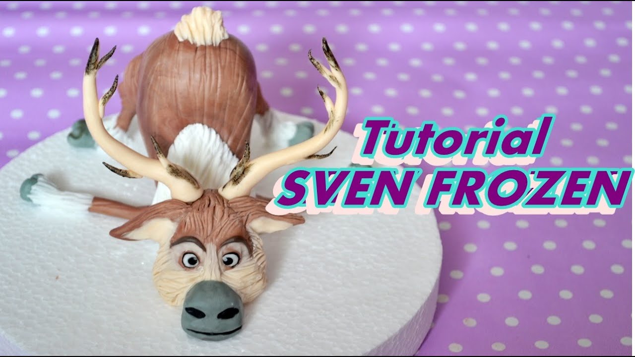 HOW TO MAKE SVEN FROZEN CAKE TOPPER FONDANT - TUTORIAL RENNA PASTA DI ZUCCHERO TORTA