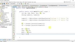 JOptionPane JAVA - NetBeans - Mathematical Operations