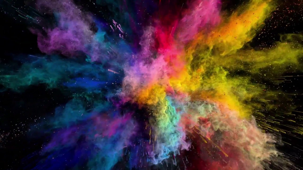 Color Explosion On Black Background Youtube