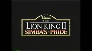 The Lion King 2: Simba's Pride vhs promos 1998