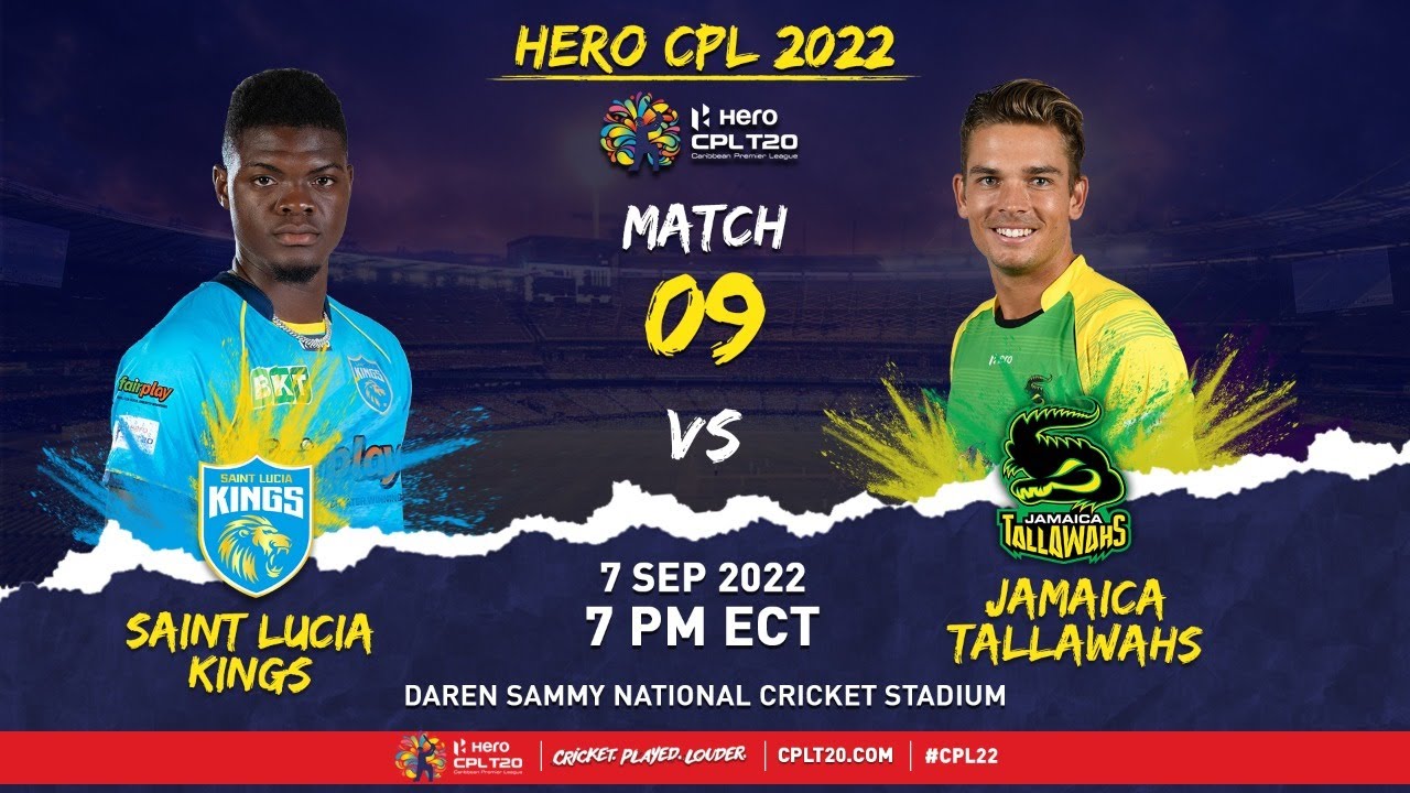 LIVE St Lucia Kings vs Jamaica Tallawahs CPL 2022
