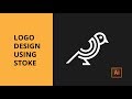 Design line bird logo using strokes- Adobe illustrator tutorial