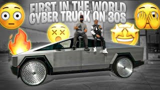 WORLDS MOST HATED TRUCK JUST GOT UGLIER FIRST CYBER TRUCK ON 30 INCH WHEELS