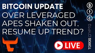 Bitcoin and Crypto Live 📈 $32k Longs Rekt, resume up trend? #btc #eth