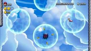 Guia New Super Mario Bros U - A Quick Dip in the Sky Todas Starcoins