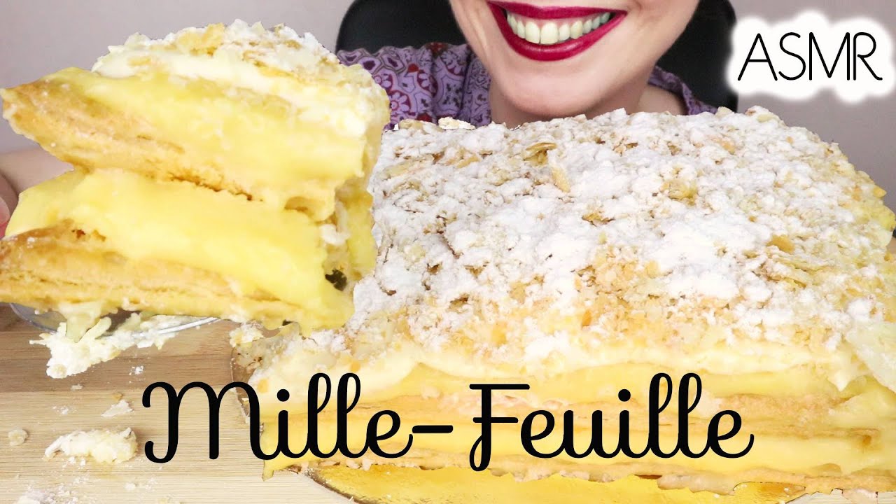 MILLE - FEUILLE (NAPOLEON) CAKE 🍰 | No Talking | ASMR Mukbang | Real Eating Sounds