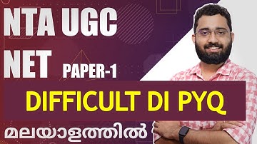 NTA UGC NET - Data Interpretation  - PYQ Based Discussion in Malayalam