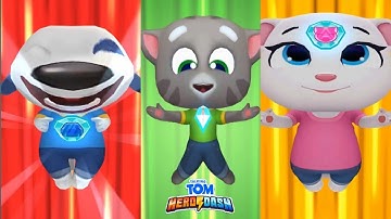 TALKING TOM HERO DASH -- HERO TOM ANGELA & HANK CLASSIC RUN MIRROR MODE FUNNY FAIL