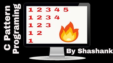 C pattern program (another triangular shape printing)....part-16...In Hindi and English