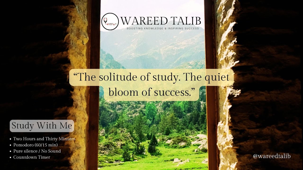 2-Hour Silent Study With Me | Pomodoro Timer (60/15 x 2) | Deep Focus, No Music, Exam Prep