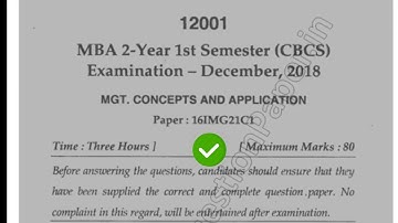 2016 Mdu MBA 1st Sem Mgt Concept & Application Question Paper #MduQuestionPaper
