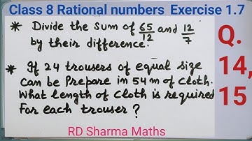 class 8 ex. 1.7 q. 14,15 rational numbers | rd sharma maths