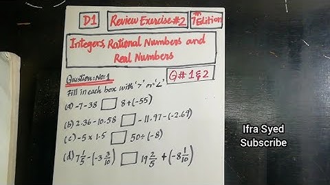 Mathematics Book 1 (D1) |  7th Edition | Review Exercise # 2| Q # 1 & 2 | Ifra Syed | in Urdu\Hindi