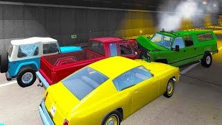 Realistic High Speed Crashes in the Tunnel of Death  BeamNG Drive Crash Test Compilation Gameplay