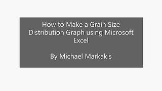 How to Make a Grain Size Distribution Graph using Microsoft Excel
