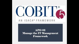 COBIT Processes - APO01 - IT Management Framework 2