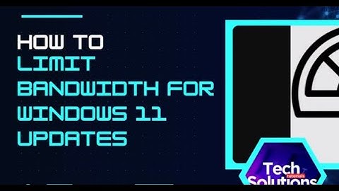 Windows 11: How to LIMIT BANDWIDTH for Windows Updates