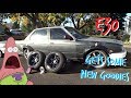 BMW E30 fender flairs, new wheels and lugnut conversion kit install (drift car)