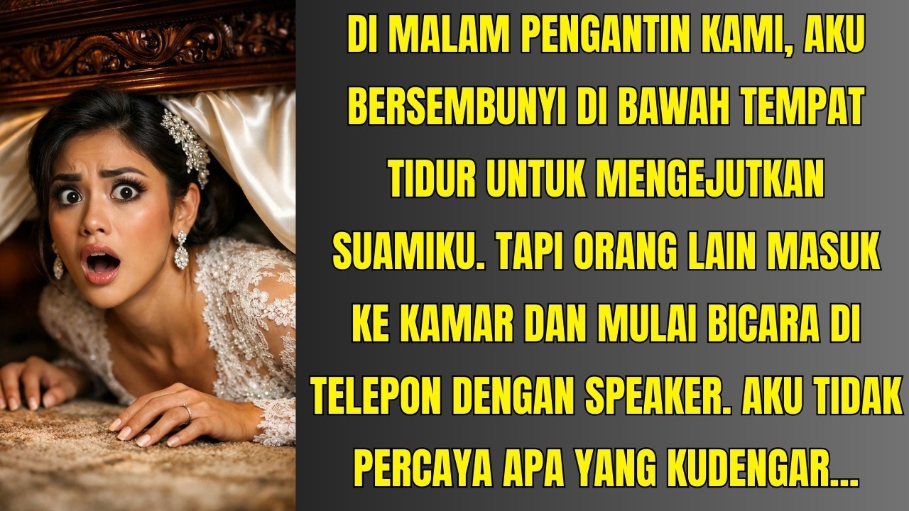DI MALAM PENGANTIN KAMI, AKU BERSEMBUNYI DI BAWAH TEMPAT TIDUR UNTUK MENGEJUTKAN SUAMIKU