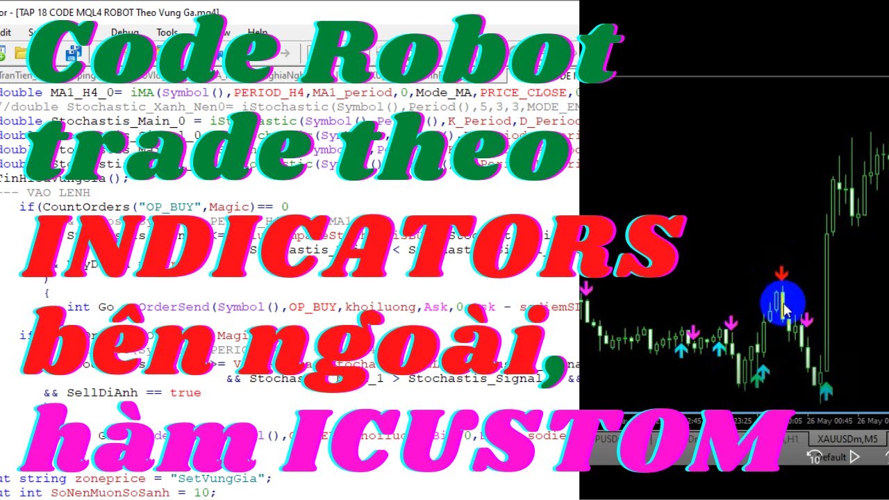 Tập 21 - Viết EA 5 phút: Lập trình EA Forex robot giao dịch theo Indicators bên ngoài \u0026 hàm iCustom