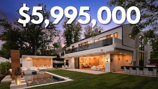 Touring a $5,995,000 ENCINO Modern Mansion with a Movie Theater \& Wellness Center!