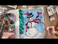 How to PAINT A SNOWMAN ☃️ step by step for beginners. #paintingtutorial #stepbysteppainting