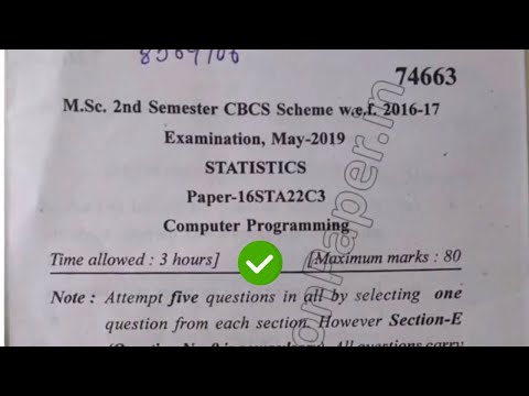 [2019] Mdu MSc Statistics 2nd Sem Computer Programming Inference Question Paper