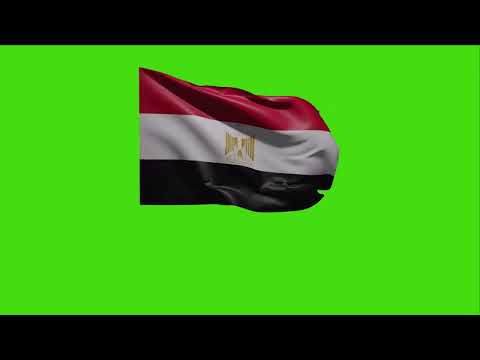 كروما خضراء علم مصر يرفرف للمونتاج