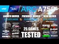 ARC A750 8GB Launch Driver VS Previous Driver VS New Driver | R9-7950X3D | 1080p - 25 Games Tested