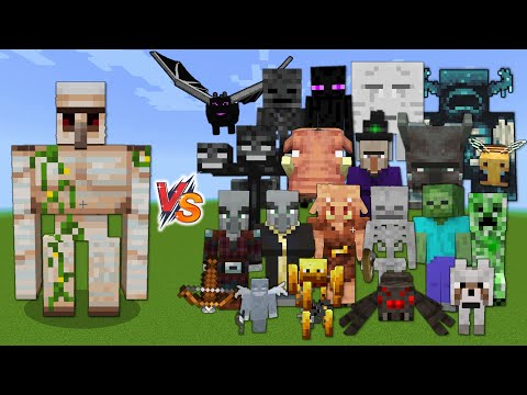 Iron Golem vs Every mob in Minecraft (Java Edition) - Minecraft 1.19 Iron Golem vs All Mobs
