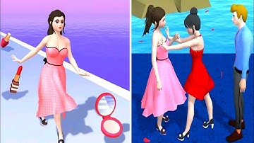 Girl Runner 3D 💏👗👠 All Levels Walkthrough Game Mobile Gameplay iOS,Android NOOB VS PRO Mix Level