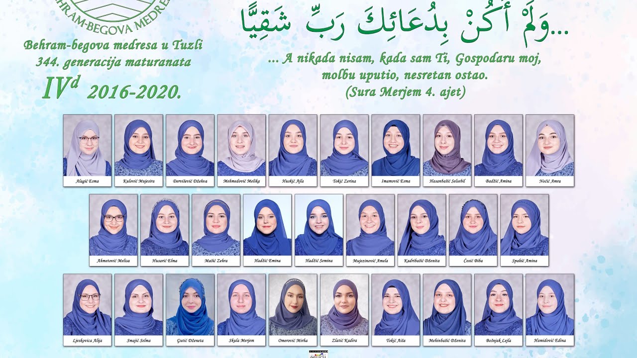 Prozivka maturantica 4d, 344. generacije Behram-begove medrese u Tuzli, 2020.