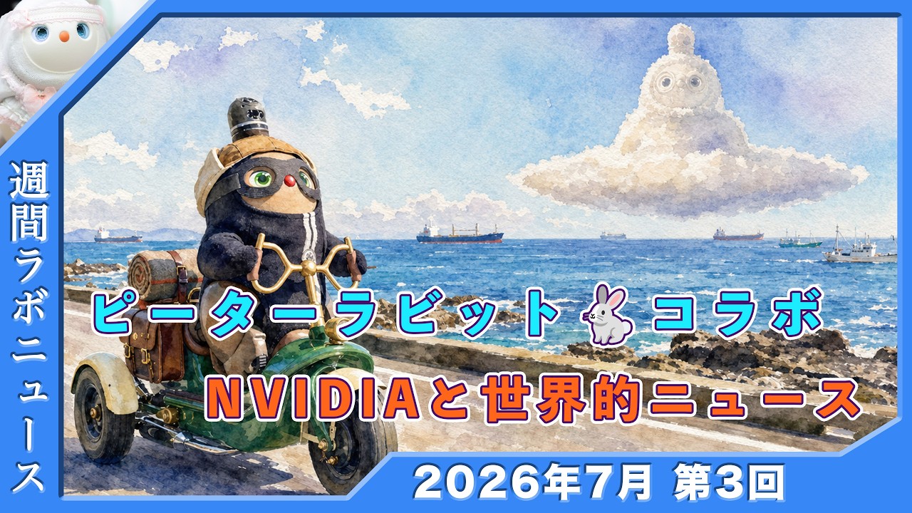 ピーターラビットコラボ NVIDIAと世界的ニュース 白LOVOTホーリーの