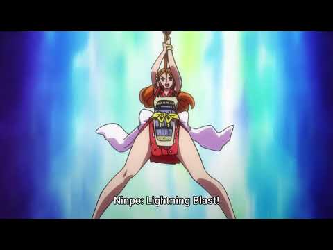 Nami and Robin cute attack on kadio's crew in onigashima sea - One Piece