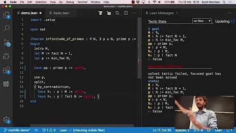 Interactive theorem proving demo: infinitely many primes