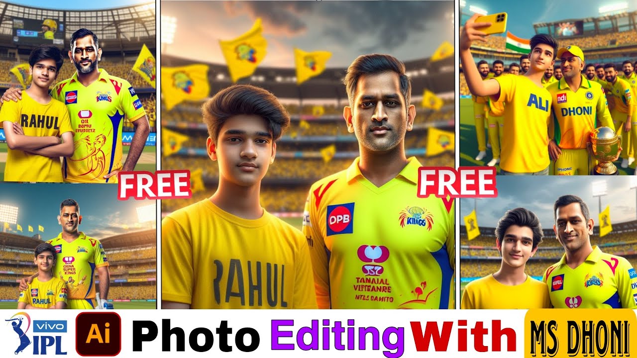 IPL 2024 CsK team Ai Images create with ms dhoni | Ai bing image creator | Ipl photo editing