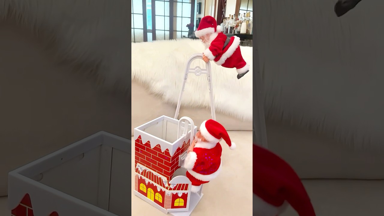 Cute Santa Clause Climbing the Ladder! Santa toys ๐
๐ป๐ #shortsvideo #christmas #present #santa