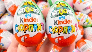 NEW! 200 Colored Glitter Kinder Surprise Eggs Toys Opening A Lot Of Kinder Joy Chocolste ASMR #3 by Object Events. 554,024 views 1 year ago 48 seconds