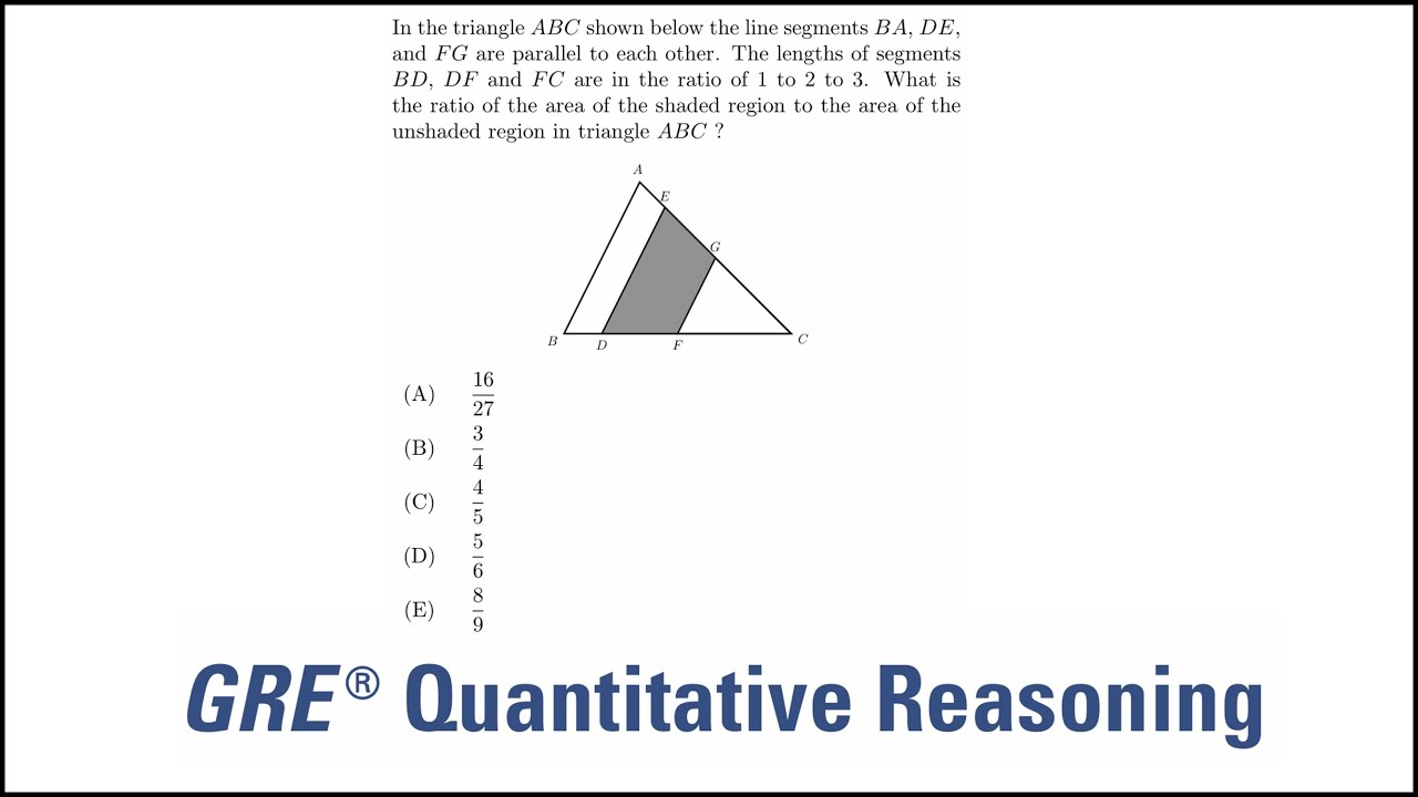 Similar triangles and area: GRE quantitative reasoning practice question#65