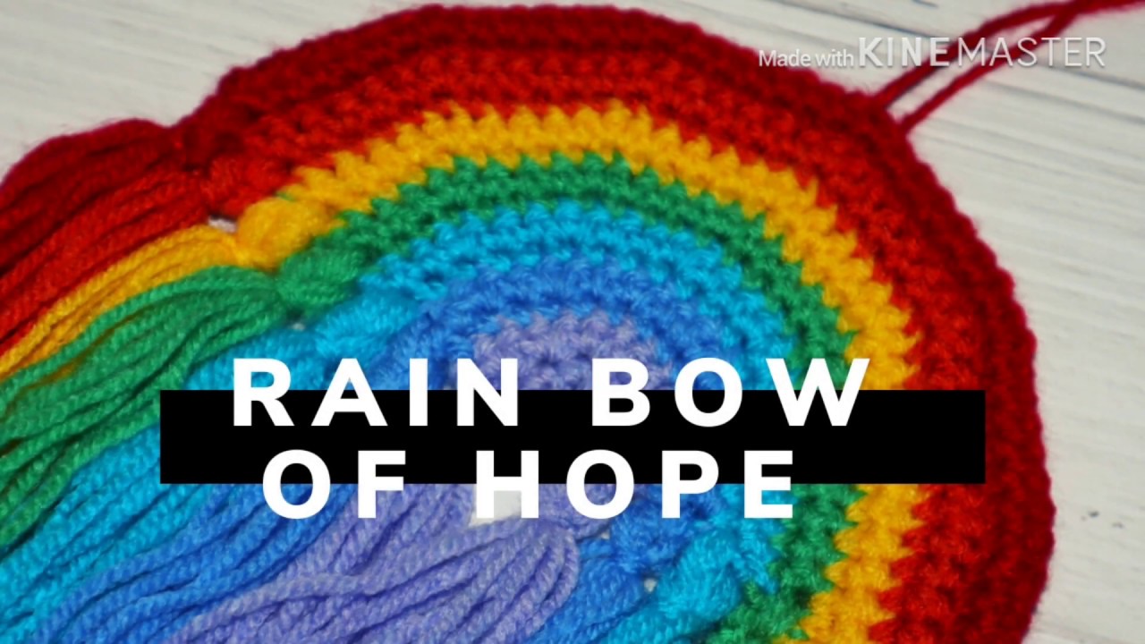 How to make a crochet rainbow wall hanging. YouTube