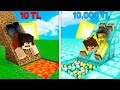 1 TL KAYDIRAK VS 10.000 TL KAYDIRAK! 😱 - Minecraft