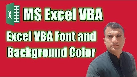 Excel vba font and background color