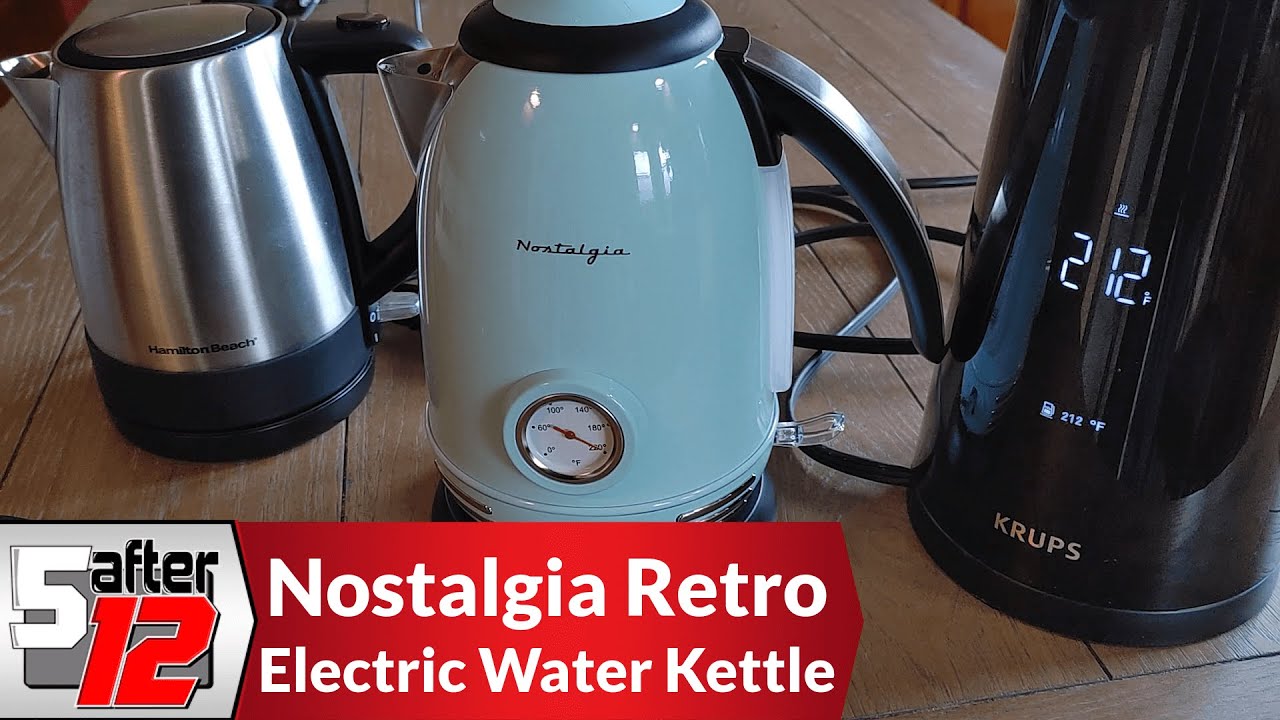 Retro Style Electric Kettle, Blue & Stainless Steel