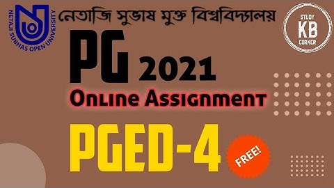 NSOU PG Assignment PGED-4 || Live || NSOU PGED4 MCQ Question/Answer