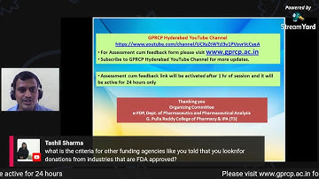 Day-1 e-FDP programme on “Research updates in Ph. Formulation and Analytical method development”