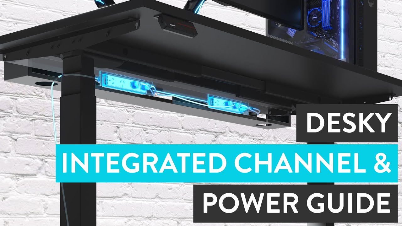 Desky Integrated Cable Management Channel & Power Guide 